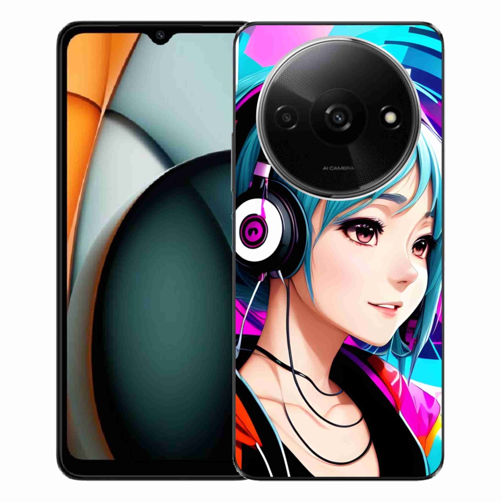 Gélový kryt mmCase na Xiaomi Redmi A3 - dievča so slúchadlami