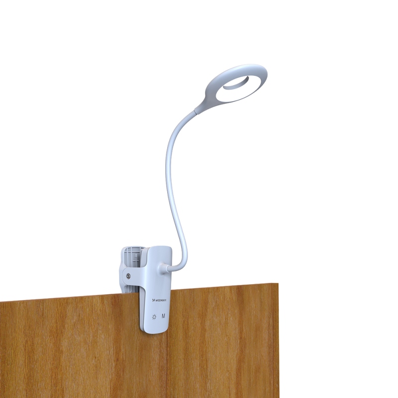Bezdrôtová LED lampa na čítanie Mini Wozinsky s klipom + kábel USB-C – biela