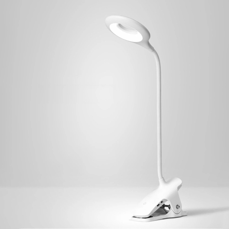 Bezdrôtová LED lampa na čítanie Mini Wozinsky s klipom + kábel USB-C – biela