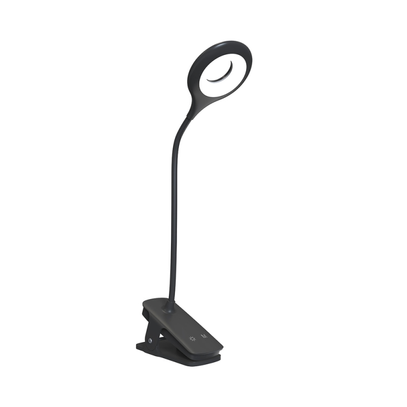 Bezdrôtová LED lampa na čítanie Mini Wozinsky s klipom + kábel USB-C – čierna
