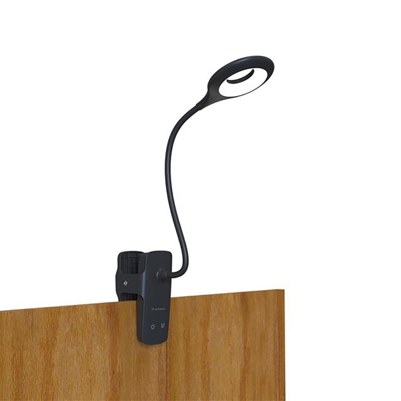 Bezdrôtová LED lampa na čítanie Mini Wozinsky s klipom + kábel USB-C – čierna