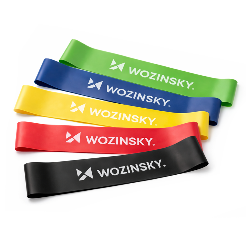 Wozinsky WGO-5 sada odporových gumičiek na cvičenie Mini Bands, 5 ks s rôznou tuhosťou