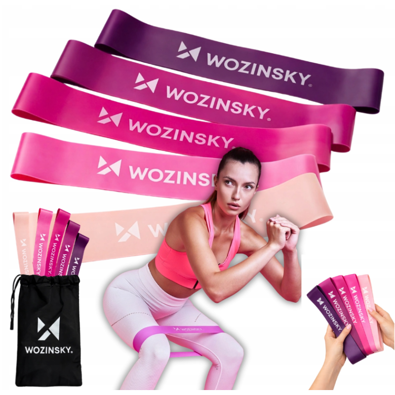 Wozinsky WGO-5A sada odporových gumičiek Mini Bands, 5 ks, TPE, bez latexu