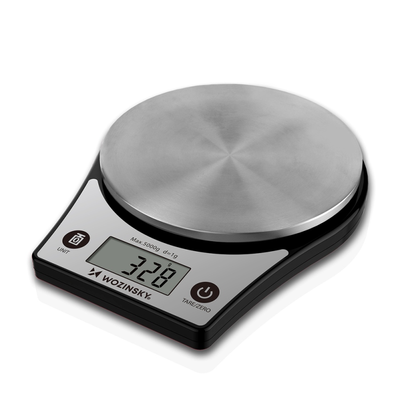 Kuchynská váha Wozinsky WAK-651 s LCD displejom, nosnosť až 5 kg – čierna