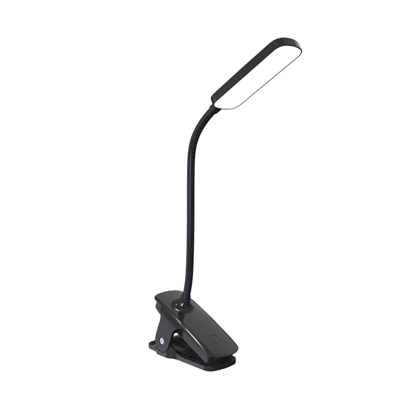Wozinsky VT-01 Mini LED čitateľská lampa s klipom a káblom USB-C, 80 cm – čierna
