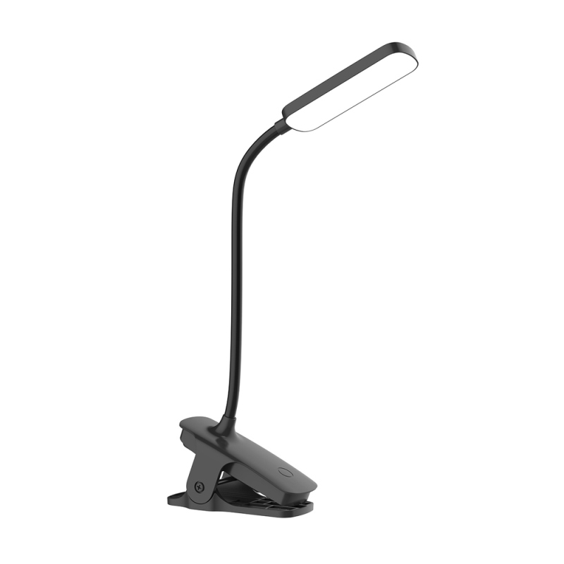 Wozinsky VT-01 Mini LED čitateľská lampa s klipom a káblom USB-C, 80 cm – čierna