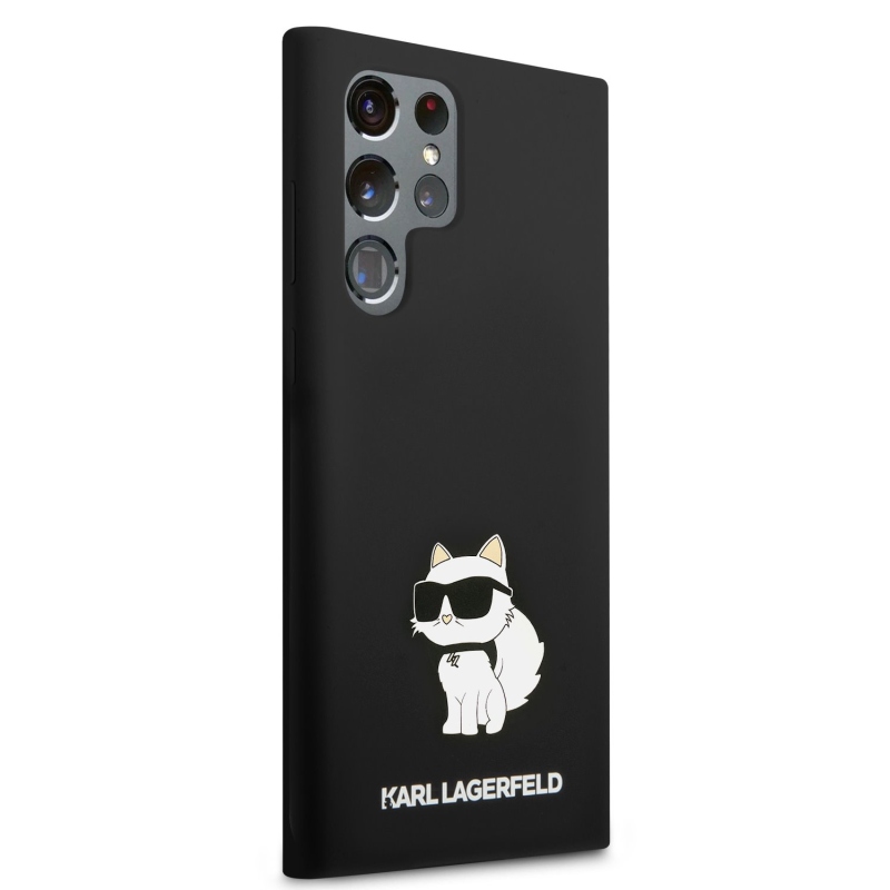 Karl Lagerfeld Liquid Silicone Choupette NFT Zadný Kryt pre Samsung Galaxy S23 Ultra Black