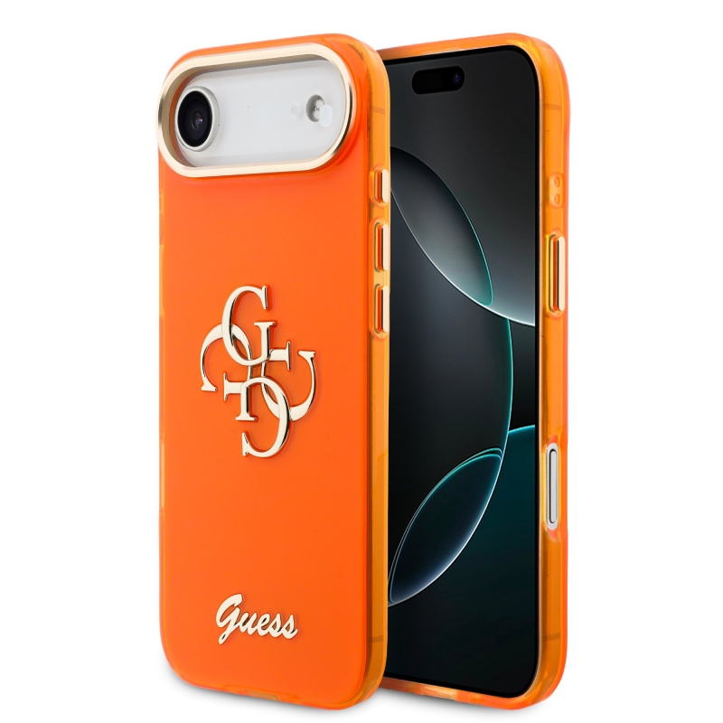 Guess IML 4G Script Metal Logo Zadný kryt pre iPhone Air Orange