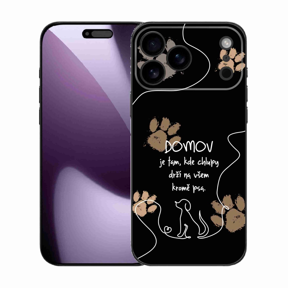 Gélový kryt mmCase na iPhone 17 Pro Max - psí motív čierne pozadie