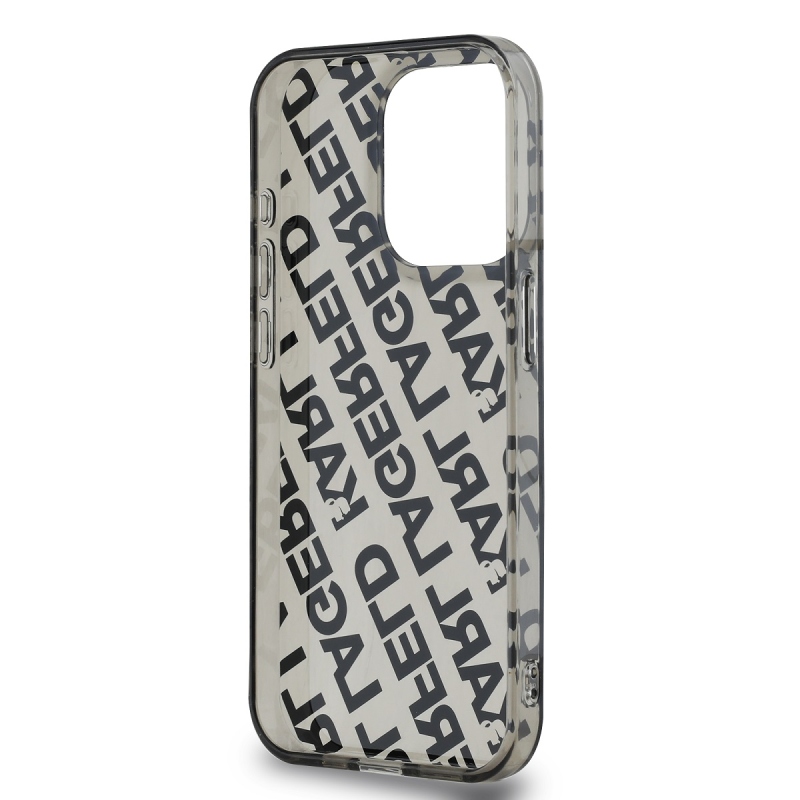 Karl Lagerfeld IML Electroplated Repeated Logo Zadný Kryt pre iPhone 15 Pro Silver