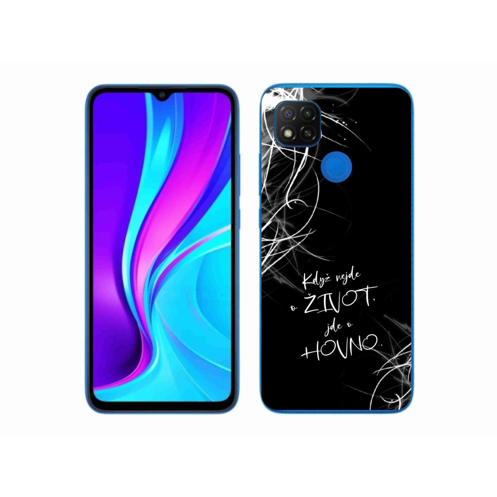 Gélový kryt mmCase na Xiaomi Redmi 9C - vtipný text 16 čierne pozadie