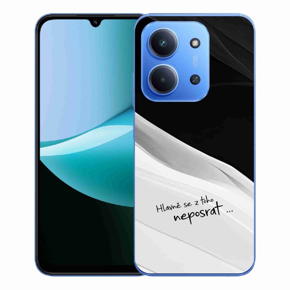 Gélový kryt mmCase na Xiaomi Redmi 15C 4G/5G (173mm) - vtipný text 13 bieločierne pozadie