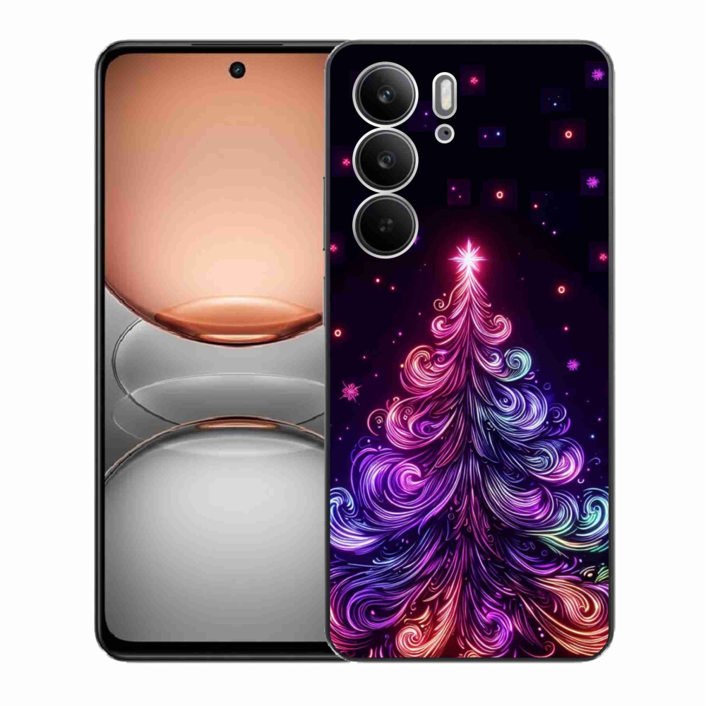 Gélový kryt mmCase na Realme C75 - neónový vianočný stromček 1