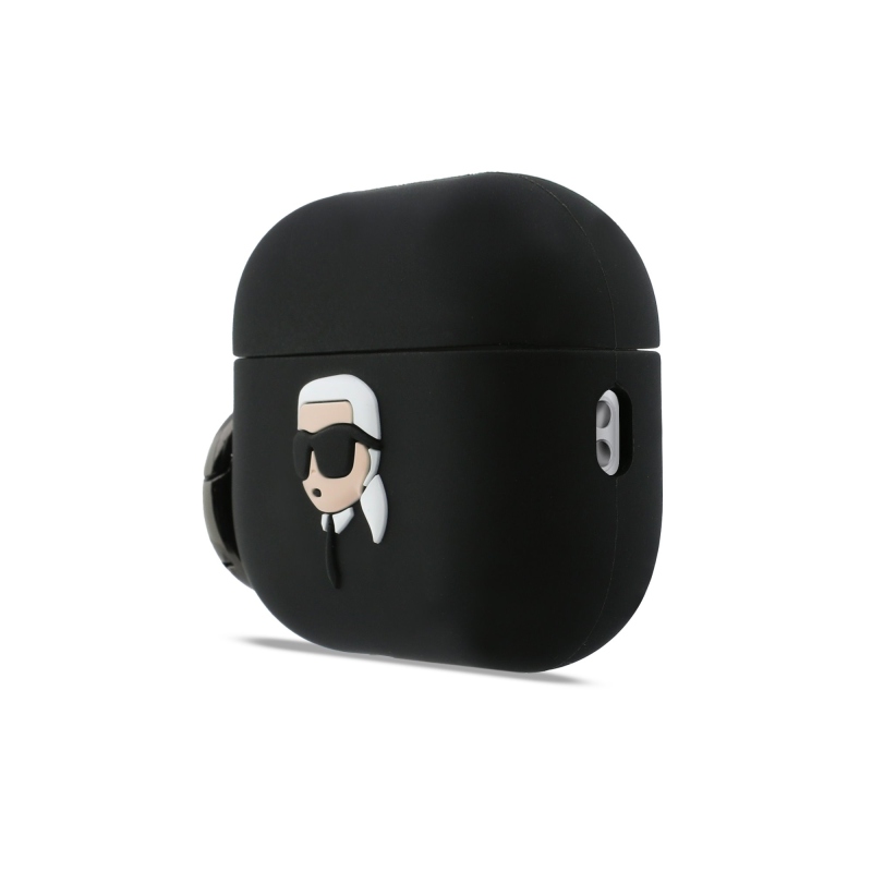 Karl Lagerfeld 3D logo NFT Karl Head Silikónové puzdro pre AirPods Pro 3 Black
