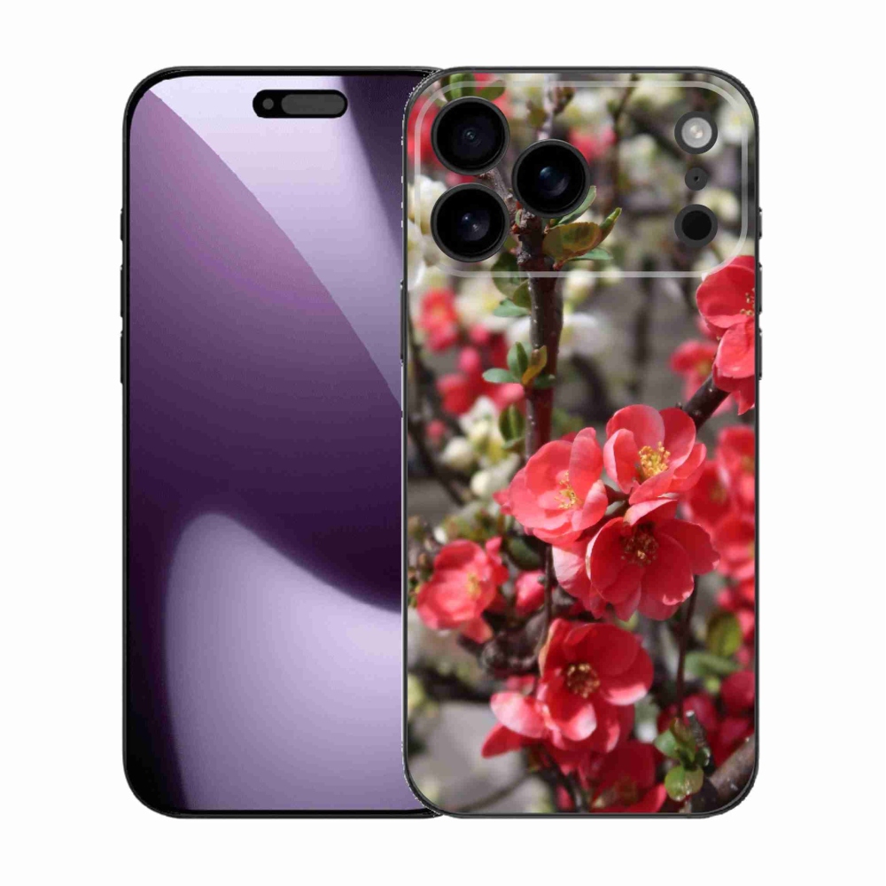 Gélový kryt mmCase na iPhone 17 Pro Max - červené kvety