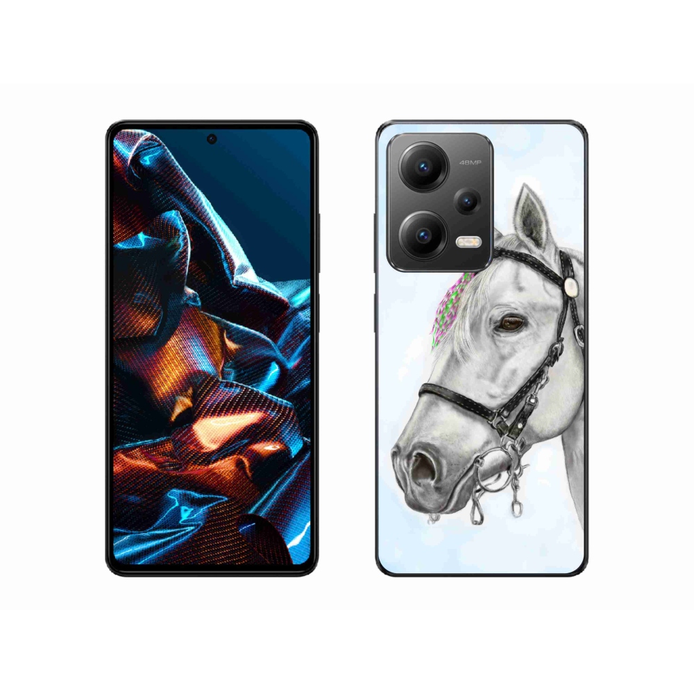 Gélový kryt mmCase na mobil Xiaomi Redmi Note 12 Pro 5G - biely kôň 1