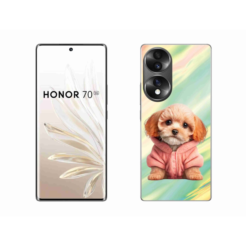 Gélový kryt mmCase na Honor 70 - šteňa vo svetri