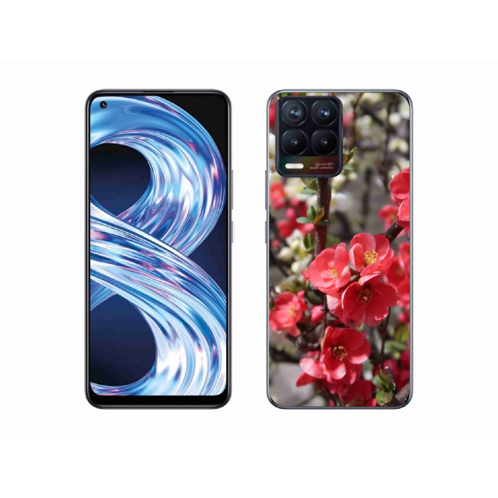 Gélový kryt mmCase na Realme 8 Pro - červené kvety