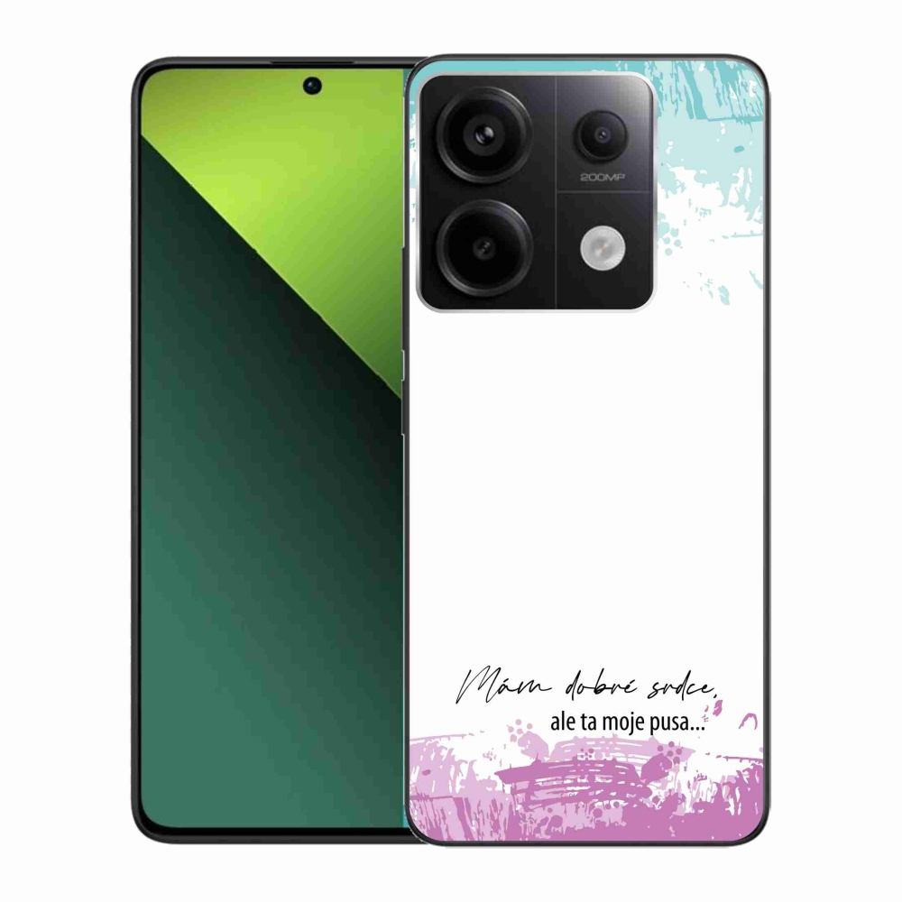 Gélový kryt mmCase na Xiaomi Redmi Note 13 Pro 5G/Poco X6 5G - vtipný text 3 biele pozadie
