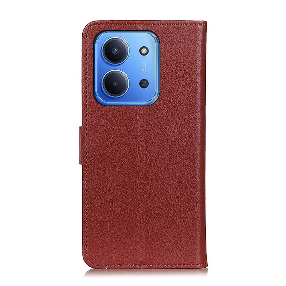 Litchie knižkové púzdro na Xiaomi Redmi 15C 4G/5G (173mm) - hnedé