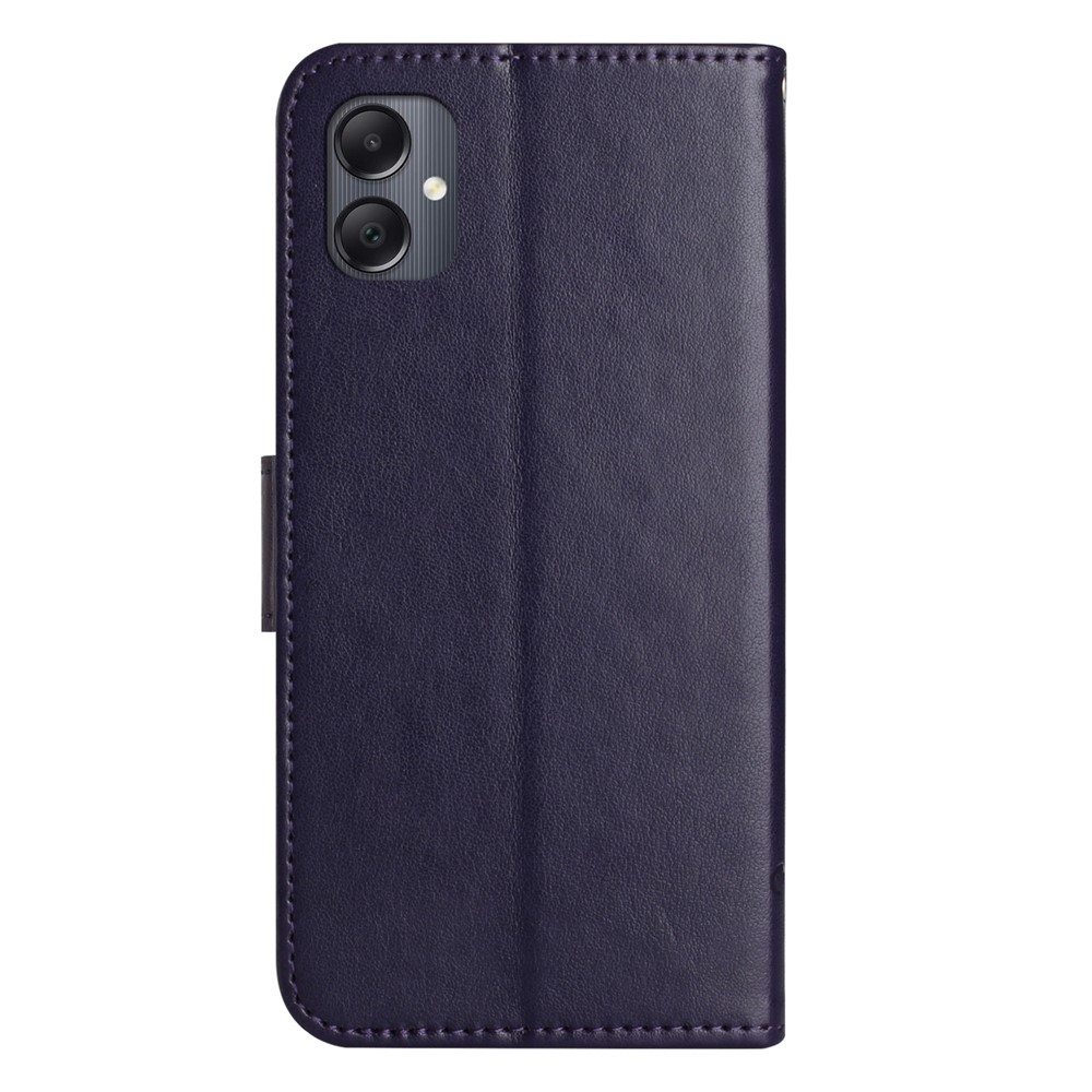 Flower knižkové púzdro na Samsung Galaxy A07 4G - tmavofialové