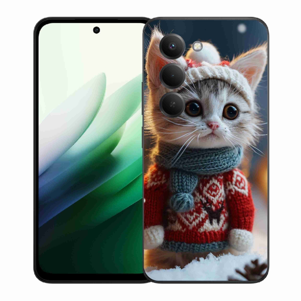 Gélový kryt mmCase na Xiaomi Redmi 15 5G (169mm) - mačiatko vo svetri