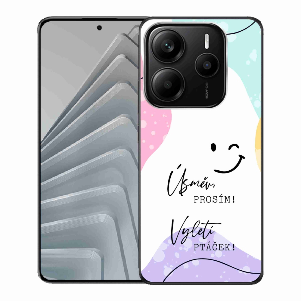 Gélový kryt mmCase na Xiaomi Redmi Note 14 5G - vtipný text 4 biele pozadie