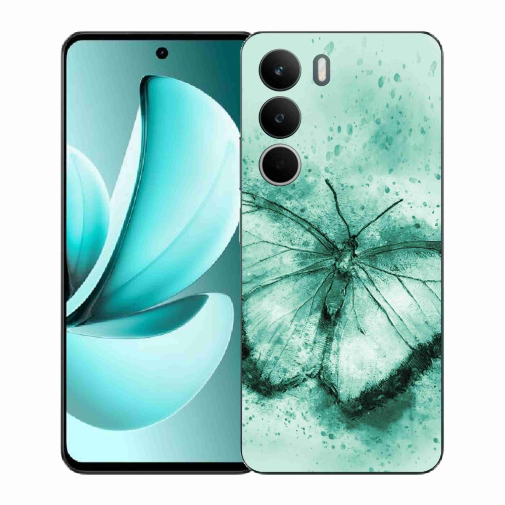 Gélový kryt mmCase na Realme C71 - zelený motýľ