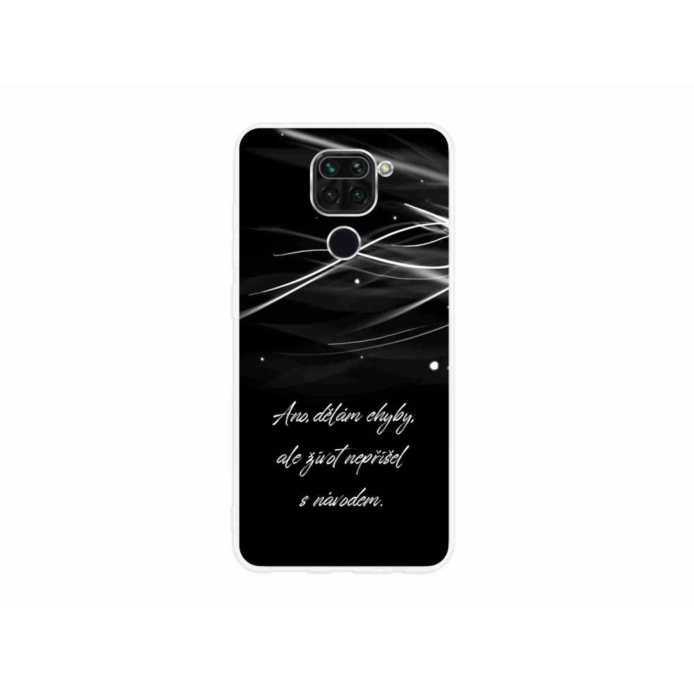 Gélový kryt mmCase na Xiaomi Redmi Note 9 - citát čierne pozadie