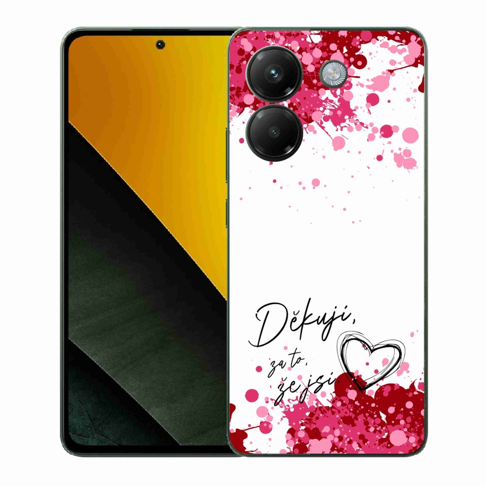 Gélový kryt mmCase na Xiaomi Poco M7 Pro 5G - zamilovaný text 2 biele pozadie