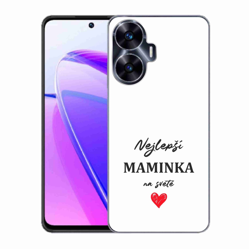 Gélový kryt mmCase na Realme C55 - najlepšia mamička 1 biele pozadie