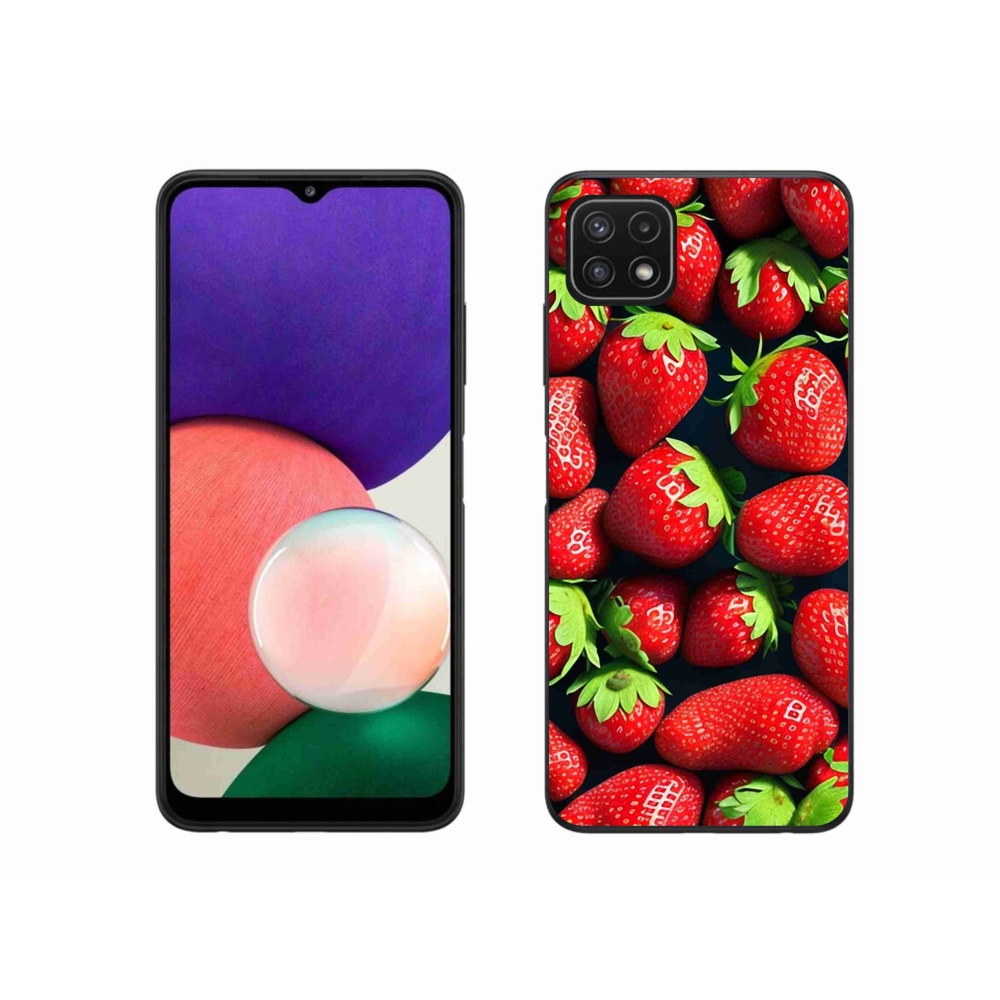 Gélový kryt mmCase na Samsung Galaxy A22 5G - jahody