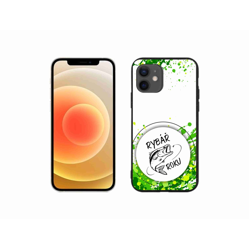 Gélový kryt mmCase na iPhone 12 mini - rybár roka biele pozadie