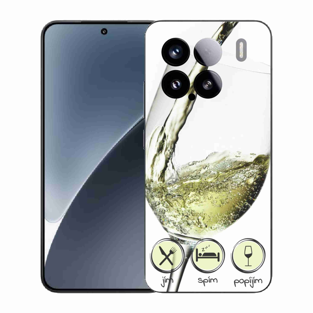 Gélový kryt mmCase na Xiaomi 15 - pohár vína bielej