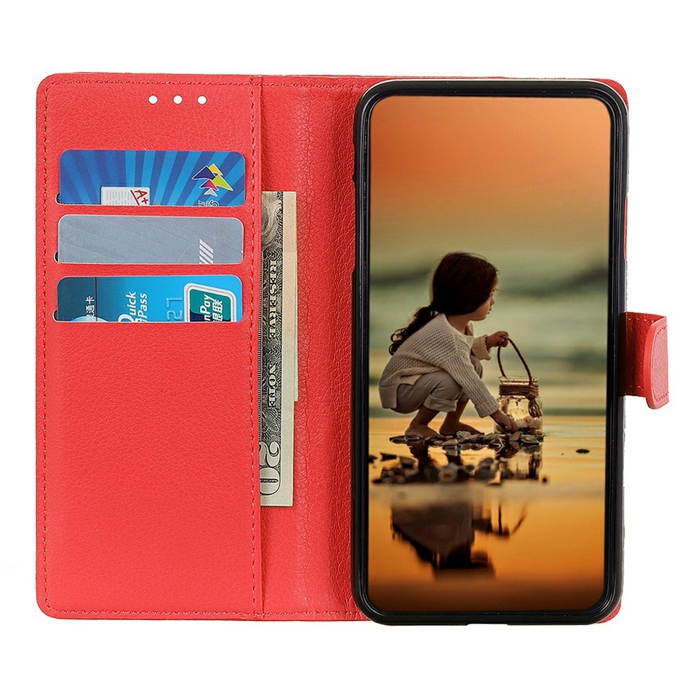Litchie knižkové púzdro na Xiaomi Redmi 15C 4G/5G (173mm) - červené