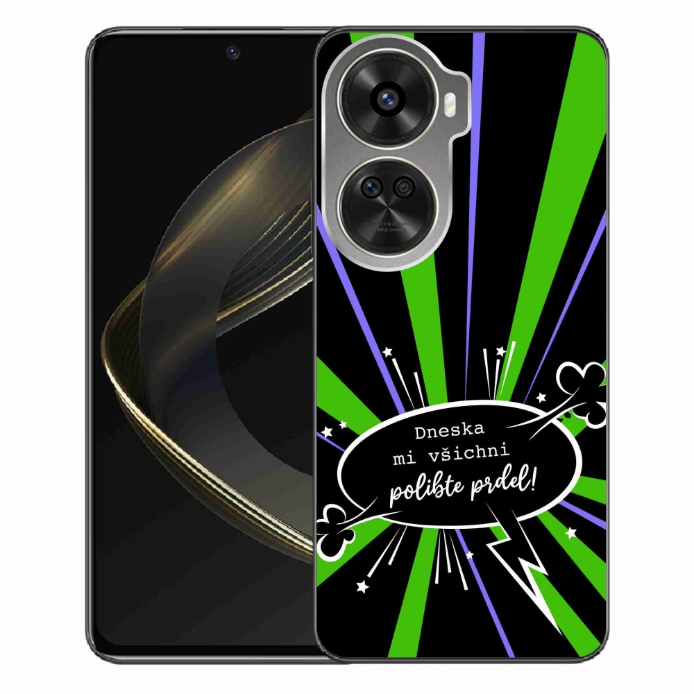 Gélový kryt mmCase na Huawei Nova 12 SE - vtipný text 15 čierne pozadie