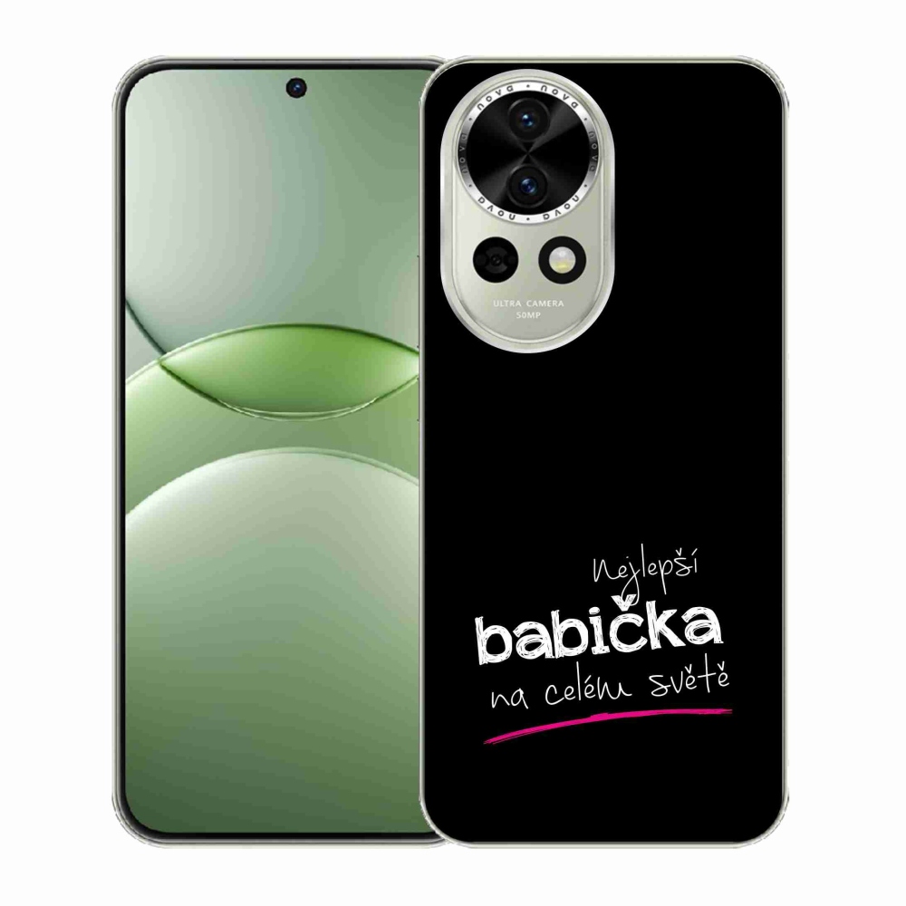 Gélový kryt mmCase na Huawei Nova 13 5G - najlepšia babička 4 čierne pozadie