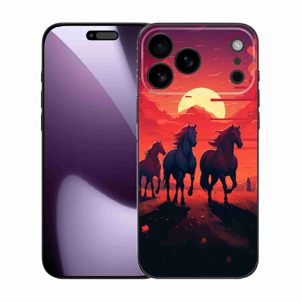 Gélový kryt mmCase na iPhone 17 Pro Max - kone a západ slnka