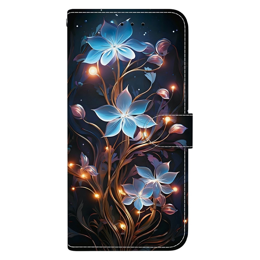 Versatile knižkové púzdro na Xiaomi Redmi 15 4G (171mm) - modré kvety