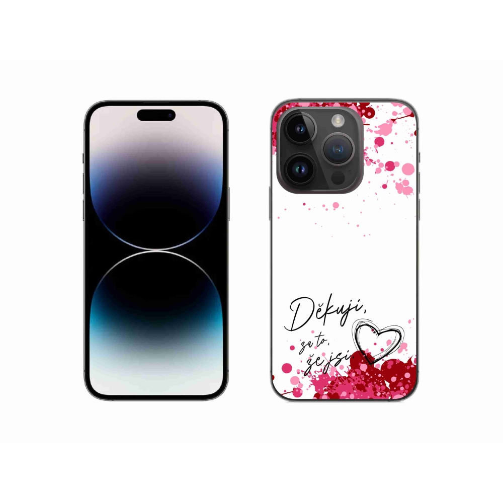 Gélový kryt mmCase na iPhone 14 Pro 6.1 - zamilovaný text 2 biele pozadie