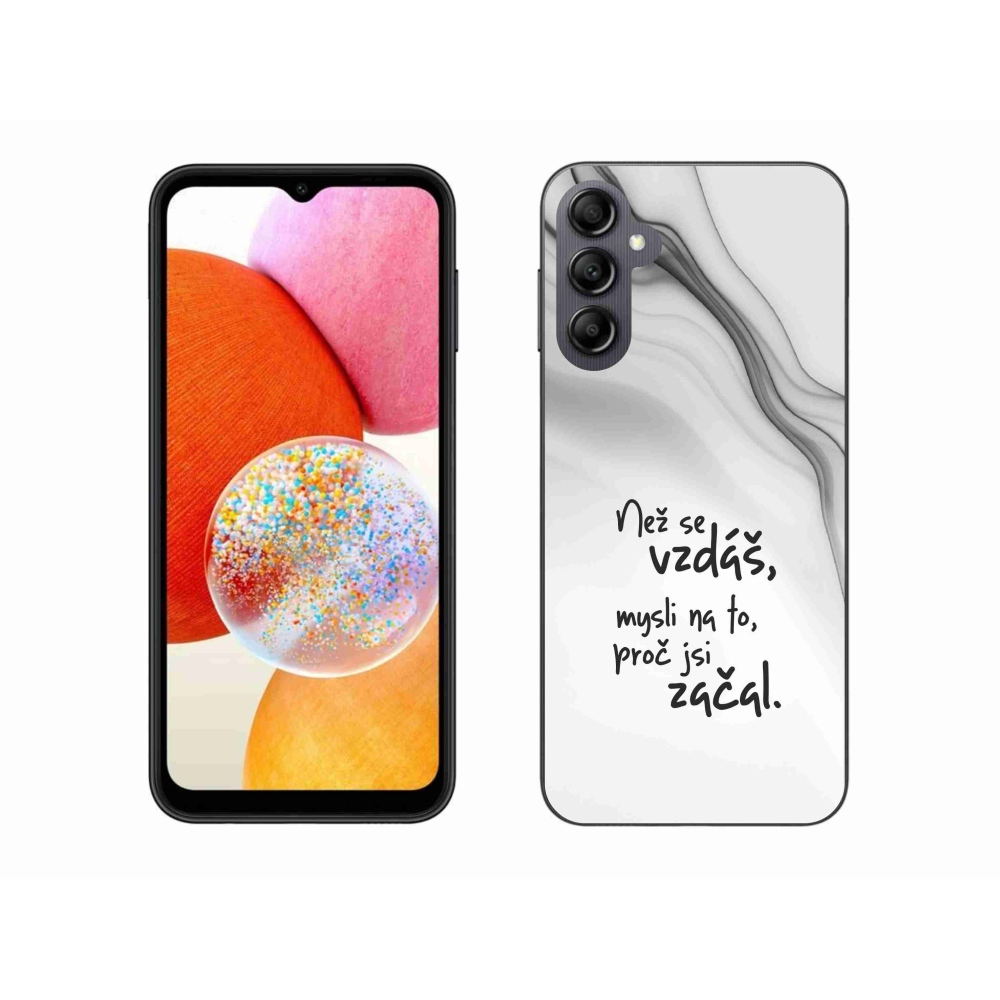 Gélový kryt mmCase na Samsung Galaxy A14 4G/5G - citát 2 biele pozadie