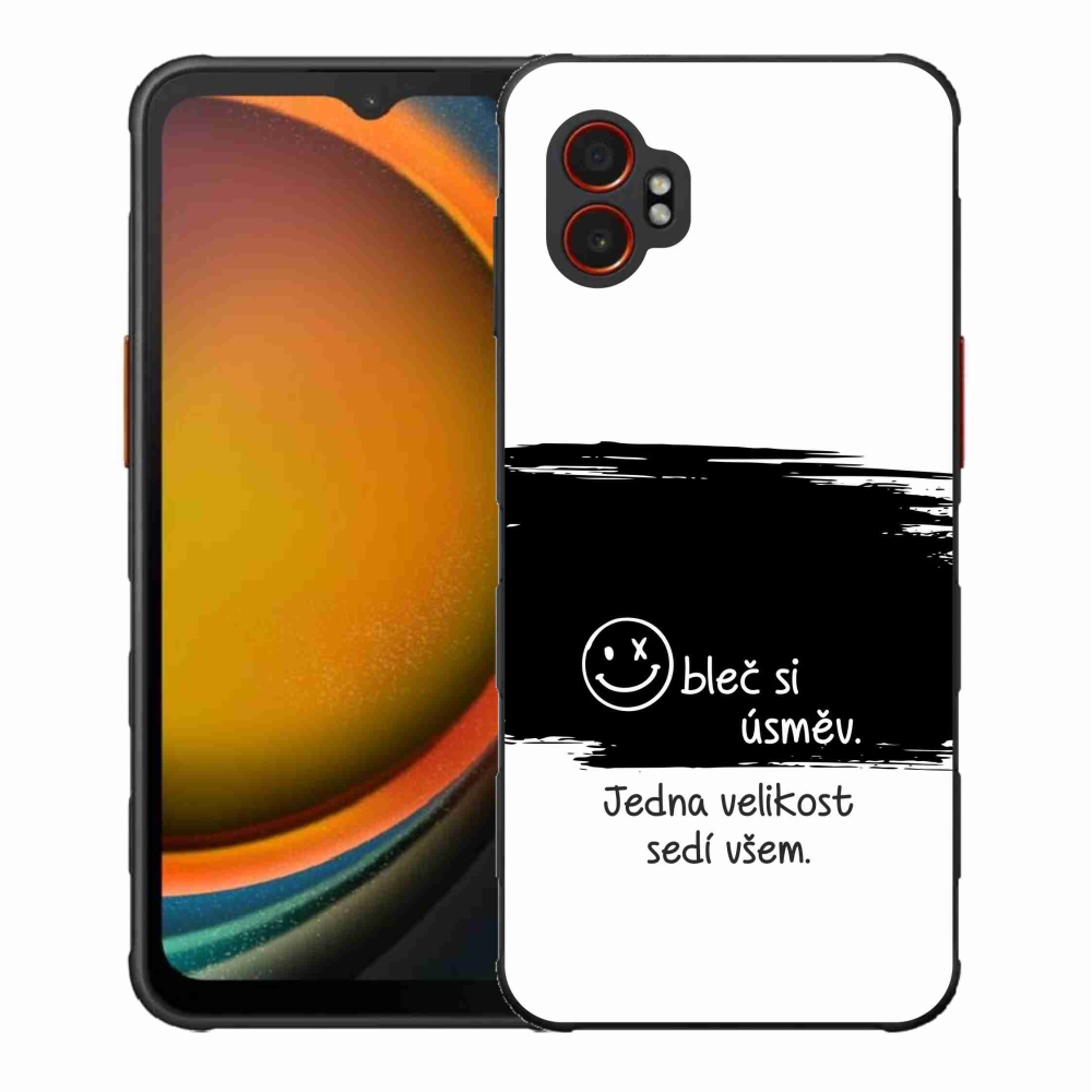 Gélový kryt mmCase na Samsung Galaxy Xcover 7 Pro - vtipný text 8 čiernobiele pozadie