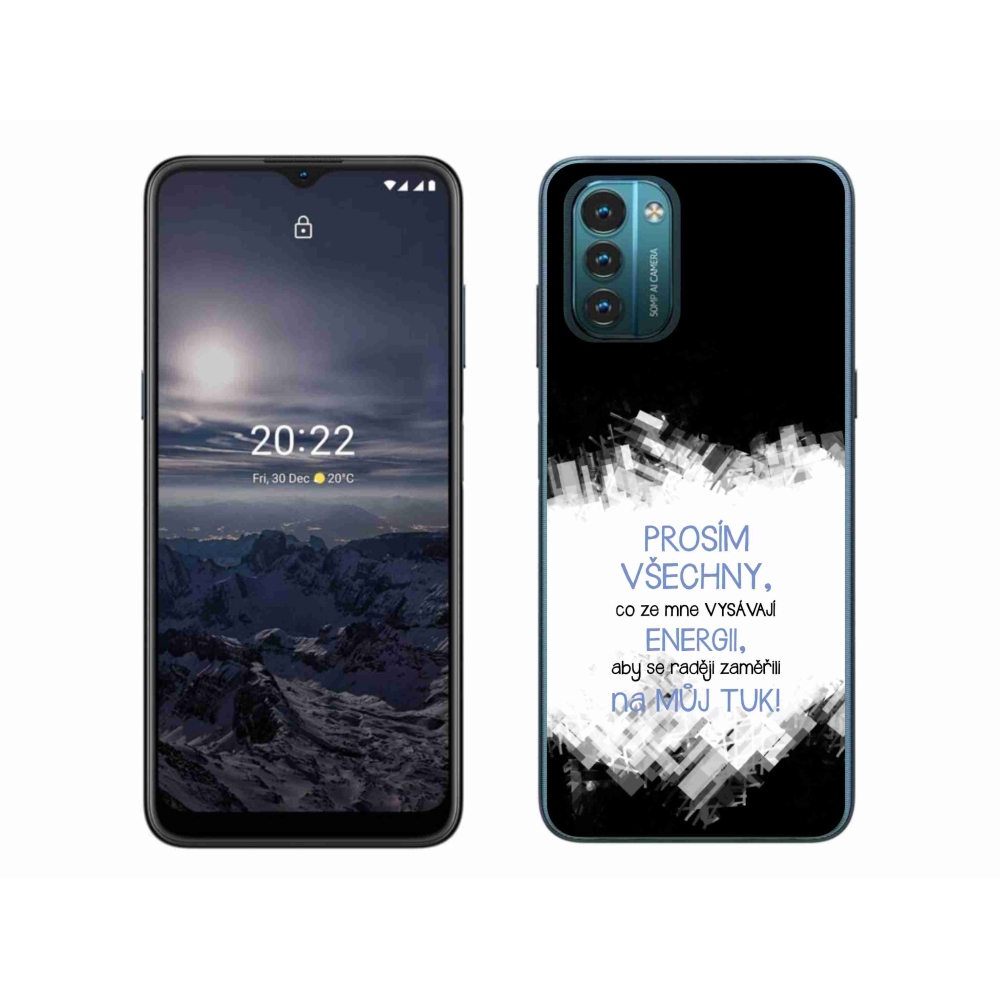 Gélový kryt mmCase na Nokia G11/G21 - vtipný text 1 modrý