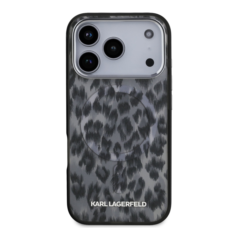 Karl Lagerfeld IML Leopard MagSafe Zadný Kryt pre iPhone 17 Pro Grey