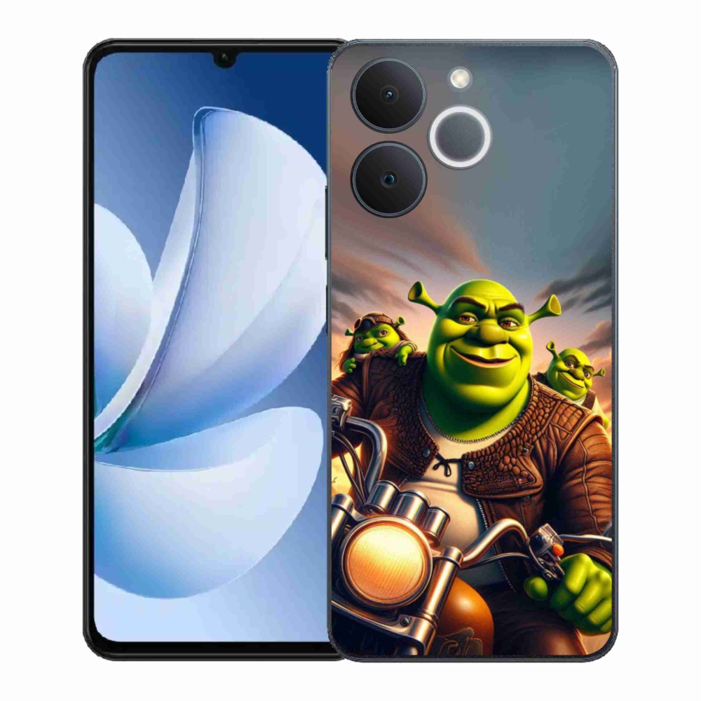 Gélový kryt mmCase na Realme Note 70T - shrek na motorke