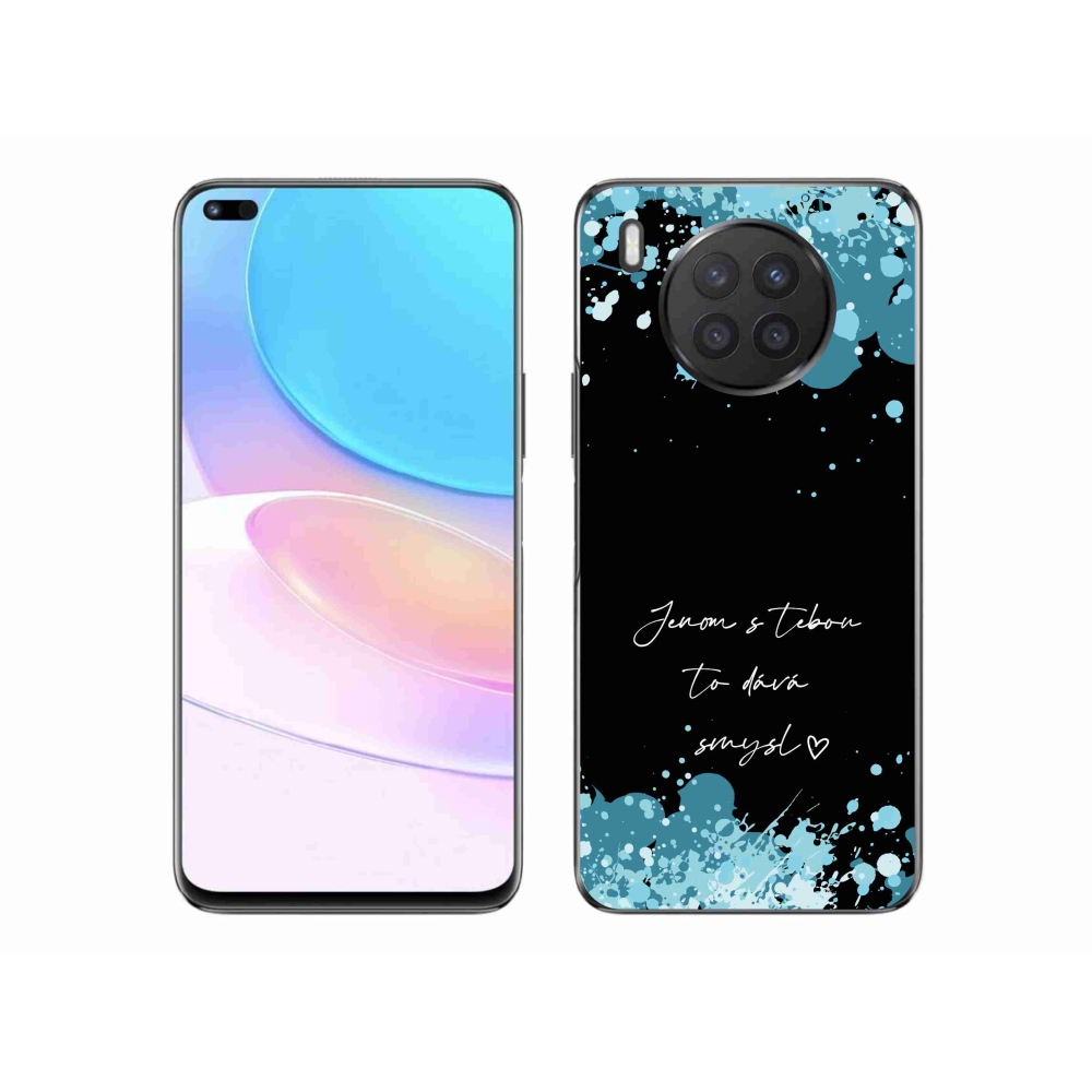 Gélový kryt mmCase na Huawei Nova 8i - zamilovaný text čierne pozadie