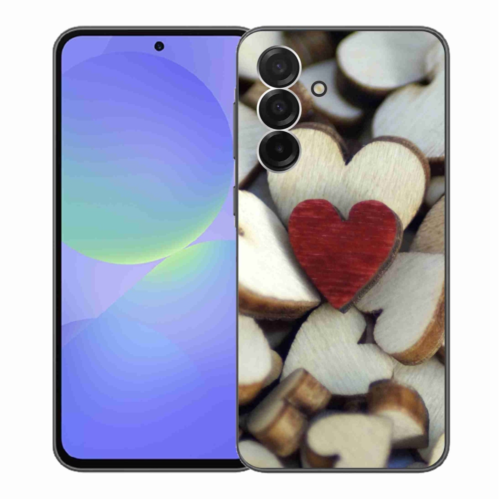 Gélový kryt mmCase na Samsung Galaxy A36 5G - gravírované červené srdce