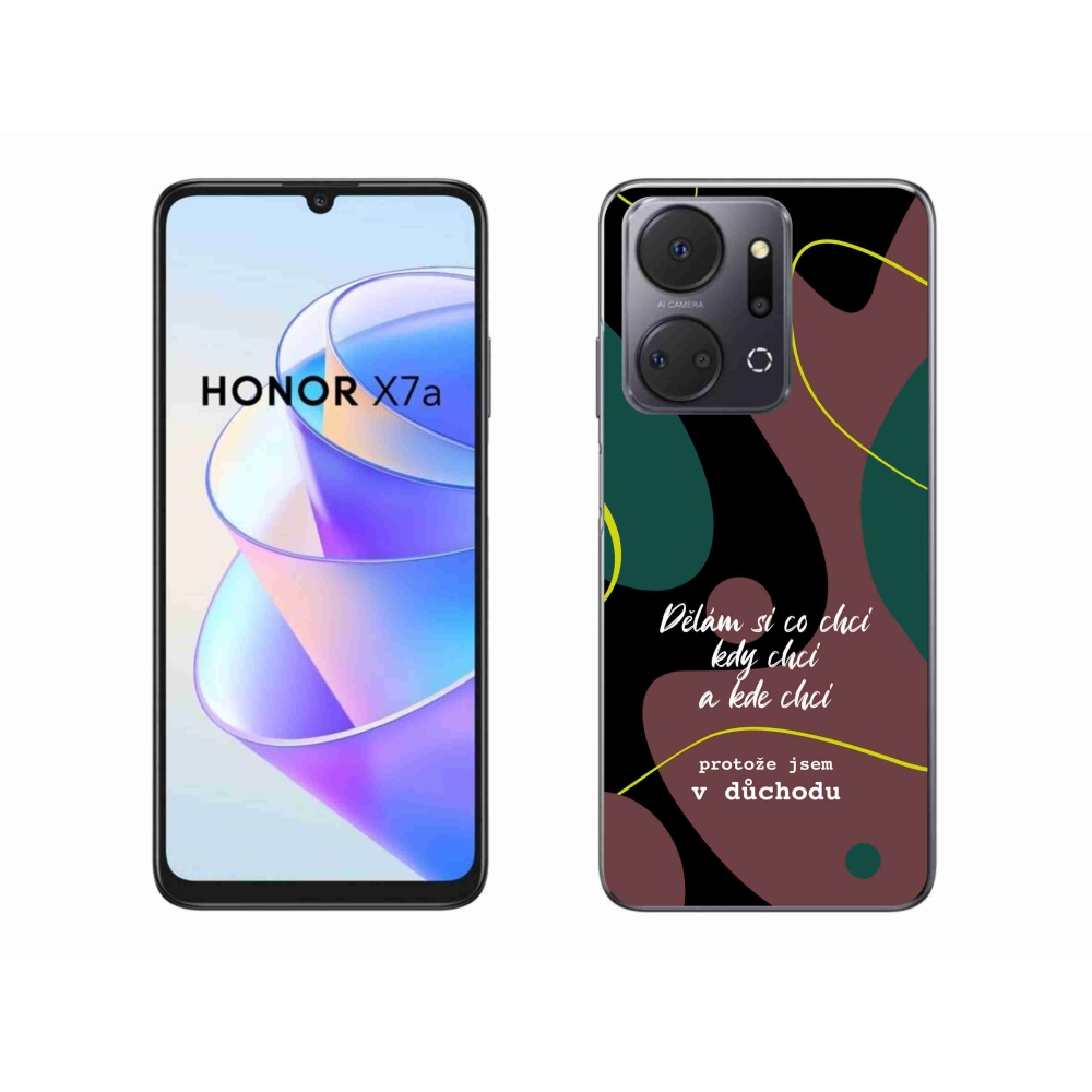 Gélový kryt mmCase na Honor X7a - vtipný text 10 čierne pozadie