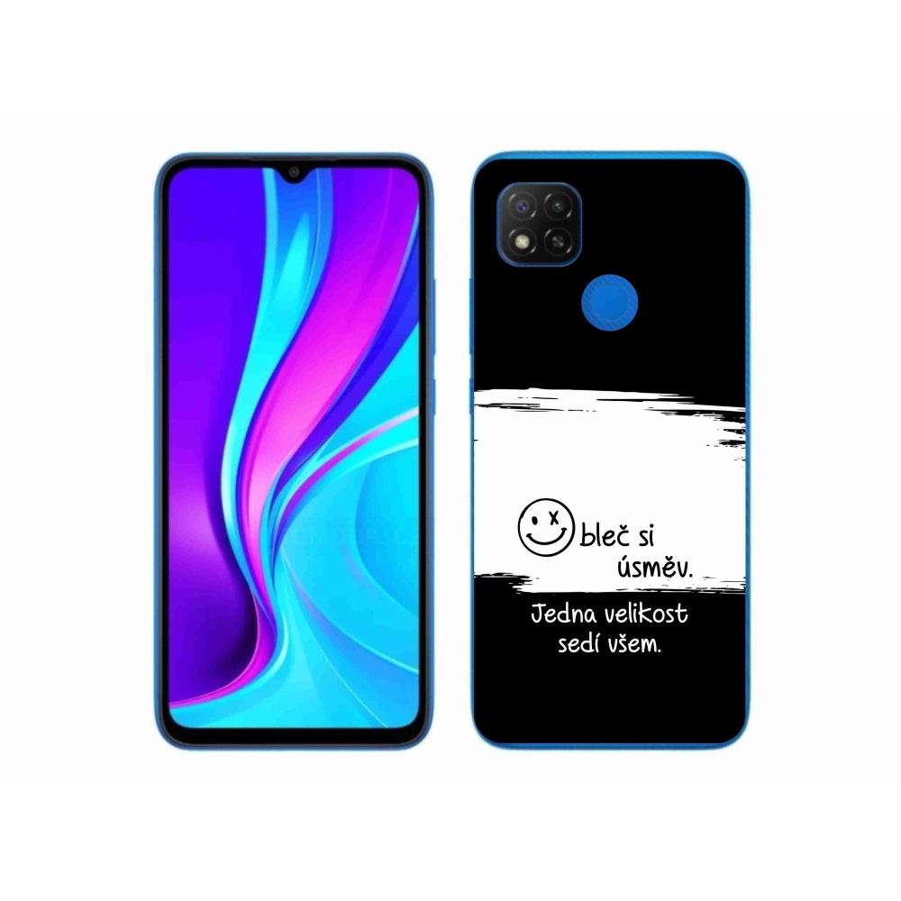 Gélový kryt mmCase na Xiaomi Redmi 9C - vtipný text 8 bieločierne pozadie