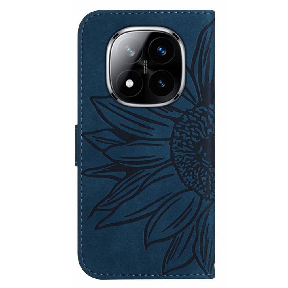 Sunflowers knižkové púzdro na Xiaomi Redmi Note 14 Pro - tmavomodré